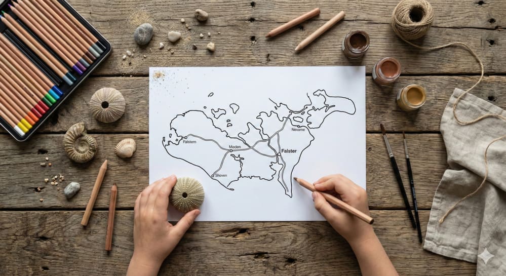 Familie am Strand auf Falster