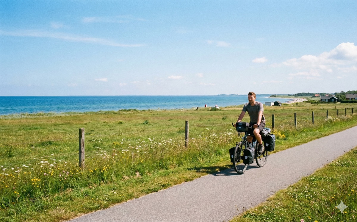 Radfahrer auf dem Berlin-Kopenhagen-Radweg